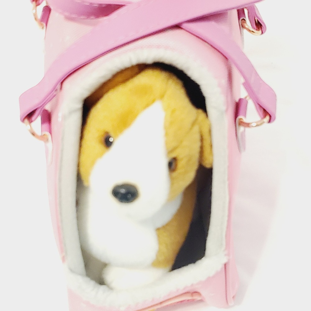 Our Generation Pink Polka Dot Pet Carrier and Plush Corgi Dog Set for 18in Dolls